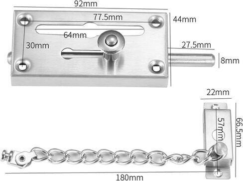 Stainless Steel Door Guard Swing Bar Lock Brushed Finish Door Bolts Door Chain Home Hotel 1Pcs in Saudi Arabia
