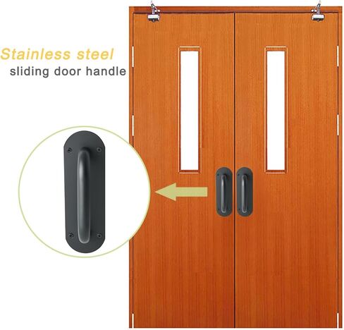 Black Sliding Door Handles 304 Stainless Steel Kitchen Door Handles Cupboard Pulls Drawer Knobs Furniture Room Door Hardware 1Pcs(Brushed Nickel) in Saudi Arabia