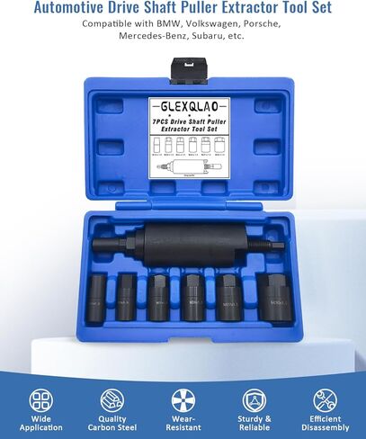 Drive Shaft Puller Extractor Tool Set Compatible with BMW Porsche Subaru VW E32 X5, 7PCS Drive Shaft Pulling Removal Kit with 6 Adapters (M16, M20, M22, M24, M27, M30)-Red in Kuwait