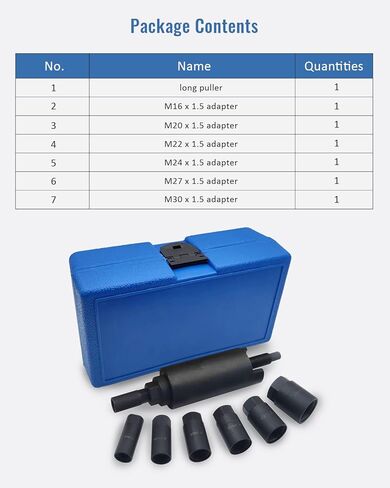 Drive Shaft Puller Extractor Tool Set Compatible with BMW Porsche Subaru VW E32 X5, 7PCS Drive Shaft Pulling Removal Kit with 6 Adapters (M16, M20, M22, M24, M27, M30)-Red in Kuwait