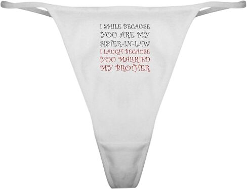 CafePress Smile Sister In Law Classic Thong Underwear, Womens Panties in Saudi Arabia