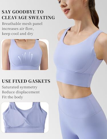 U-Back Sports Bra for Women Running Gym Sports Bra High Impact Sports Bras for Women Wirefree Padded Breathable Yoga Bra in Kuwait