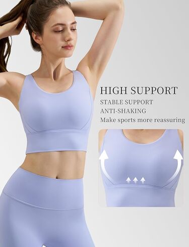 U-Back Sports Bra for Women Running Gym Sports Bra High Impact Sports Bras for Women Wirefree Padded Breathable Yoga Bra in Kuwait
