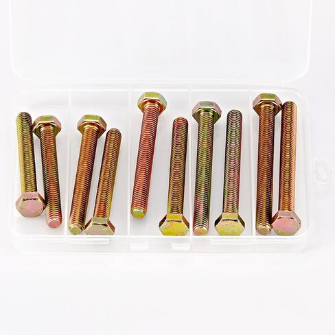 M8 x 60mm 65mm 70mm 75mm 80mm براغي سداسية سداسية ثقيلة ، مسامير رأس سداسية ، 8.8 سبيكة من الصلب ، الملمس المجلفن ، خيط كامل ، متري ، مجموعة تشويه 10pcs in Kuwait