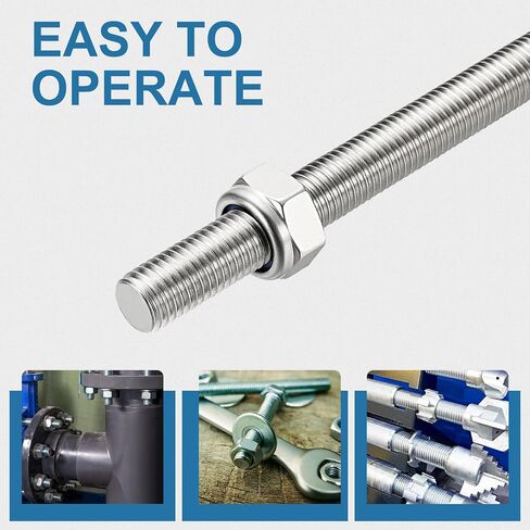 PATIKIL 5 Pcs Fully Threaded Rod, M4 x 250mm 304 Stainless Steel Right Hand Long Thread Bar Studs with Nuts for Pipes Clamps Hangers U-Bolts in Saudi Arabia