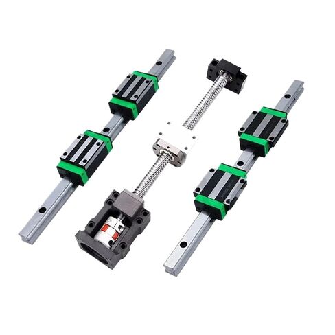 Double nut Ball Screw Control Machine 4Pcs HGW30CC Blocks+2Pcs HGR30 Linear Guide+1 Pcs D40L66 Coupling +1 Set SFU3205 Ball Screw +BKBF25+DSG32H L300-1000mm for Parts(650mm) in Kuwait