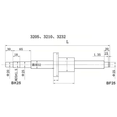 Double nut Ball Screw Control Machine 4Pcs HGW30CC Blocks+2Pcs HGR30 Linear Guide+1 Pcs D40L66 Coupling +1 Set SFU3205 Ball Screw +BKBF25+DSG32H L300-1000mm for Parts(650mm) in Kuwait