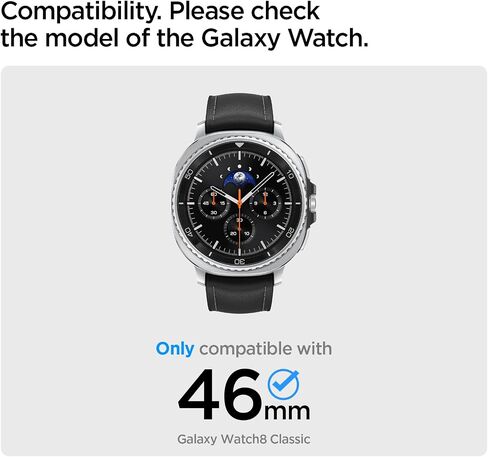 Spigen Bezel Tune (Diver) Designed for Samsung Galaxy Watch 8 Classic 46mm Bezel Ring Protector Adhesive Cover - Black in Saudi Arabia