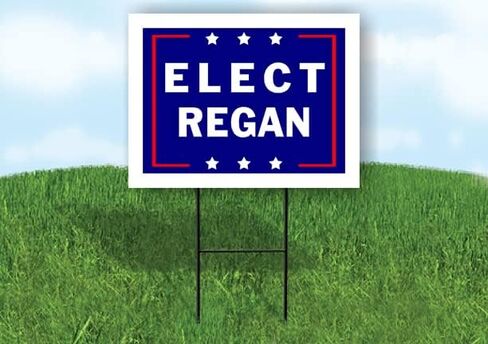 Elect Regan - علامة طريق Side Side Side Sign Sign مع STAND - علامات الممرات للشوارع ، العشب ، البلوك ، المنزل ، العقارات - علامات الفناء ، لافتات مخصصة ، لافتات شخصية - 18 "× 24" in Saudi Arabia
