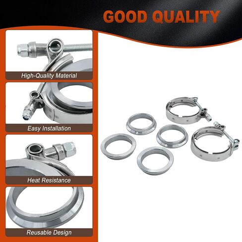 3.5 '' 'V Band Clamp 2pcs مع شفة الذكور أنثى الفولاذ المقاوم للصدأ تنضم 3.5 "OD in Saudi Arabia