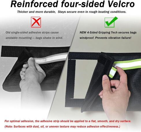 2PC Self-Adhesive Reflective Boat Caddy Organizer Mesh Bag - 10"x7" PVC Reflective Organizer for Tools, Gloves & Gear - Strong Adhesive Backing in Saudi Arabia