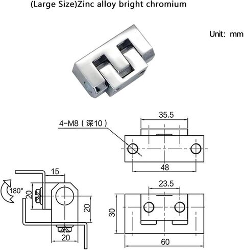 Heavy Duty Hinge for Industrial Machinery Equipment Cabinet Doors Stainless Steel Or Zinc Alloy Rotating Pivot Hinge 1Pcs(304 SS) in Saudi Arabia