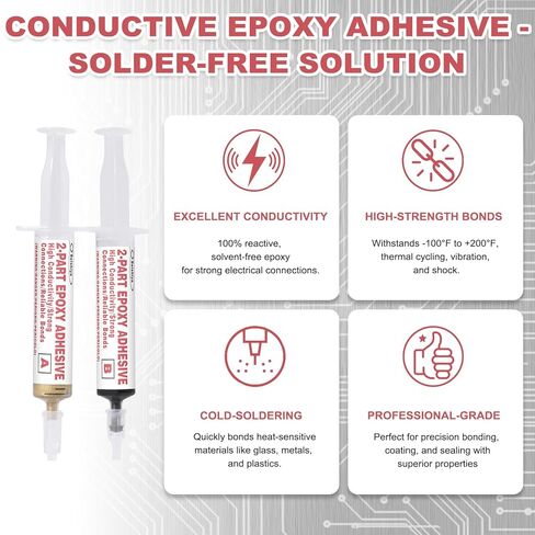 لاصق موصل كهربائيا - الموصلية العالية ، رابطة قوية | 2 جزء موصل لاصق الايبوكسي | إصلاحات دقيقة ، مكونات حساسة للحرارة وإصلاحات نقل البرد السريعة | 1 ساعة العمل in Kuwait