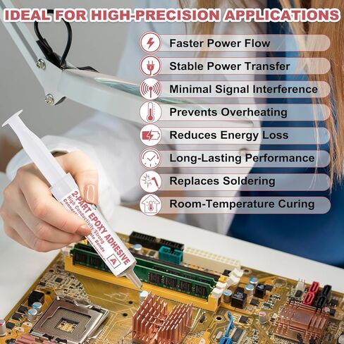 لاصق موصل كهربائيا - الموصلية العالية ، رابطة قوية | 2 جزء موصل لاصق الايبوكسي | إصلاحات دقيقة ، مكونات حساسة للحرارة وإصلاحات نقل البرد السريعة | 1 ساعة العمل in Kuwait