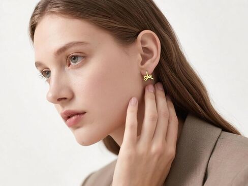 SLUYNZ 925 Sterling Silver Bow Hoop Earrings for Women Teen Girls Bow Ribbon Huggie Earrings in Saudi Arabia