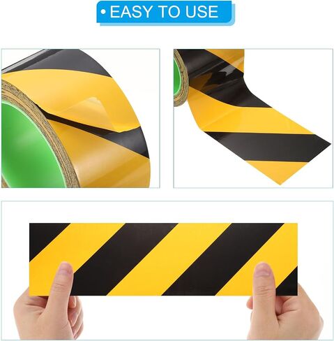 Patikil Safety Party Tape 4 بوصة × 108 قدم ، شريط شريط تحذير الشريط الشريط لعلامة الجدران الأرضية ، أصفر أسود in Saudi Arabia