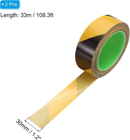 Patikil Safety Party Tape 4 بوصة × 108 قدم ، شريط شريط تحذير الشريط الشريط لعلامة الجدران الأرضية ، أصفر أسود in Saudi Arabia