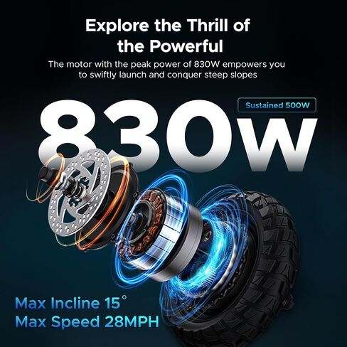 ENGWE Y600 830W(Peak) Electric Scooter for Adults Teens, 28mph Fast Off Road E-Scooter Full Suspension, 48V18A Battery 43.5Miles Long Range, Folding Escooter Commuting in Saudi Arabia