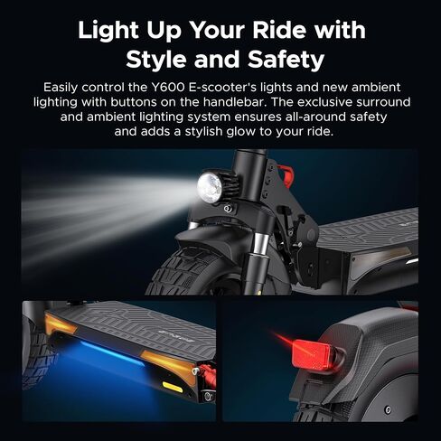 ENGWE Y600 830W(Peak) Electric Scooter for Adults Teens, 28mph Fast Off Road E-Scooter Full Suspension, 48V18A Battery 43.5Miles Long Range, Folding Escooter Commuting in Saudi Arabia