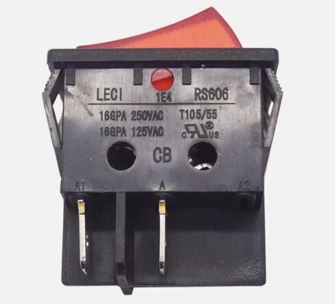 1PC LECI RS606 Rocker Switch 16A250V T105/55 2Position 4Pin Red مع مصباح in Saudi Arabia