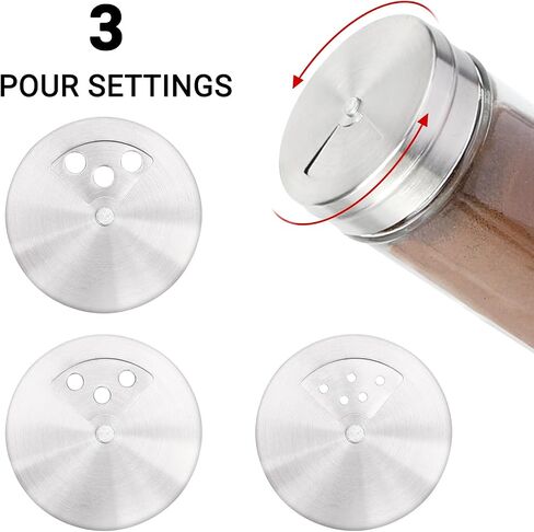 Segarty Spice Jars, 3 Pack 3 oz Spice Bottles with Shaker Lids, Glass Empty Seasoning Containers with Adjustable Pour Holes for Kitchen Spice Storage Stainless Steel Flow Top Salt and Pepper Shakers in Kuwait