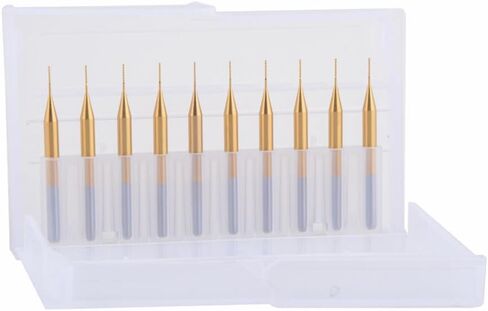 10pcs 3.175 مم شانك قاطع الطحن المطلي بالتيتانيوم أسفل قطع CNC Carbide Carbide Bits Mill Mill Bits for PCB (3.175x0.8x5.5x38l) in Saudi Arabia