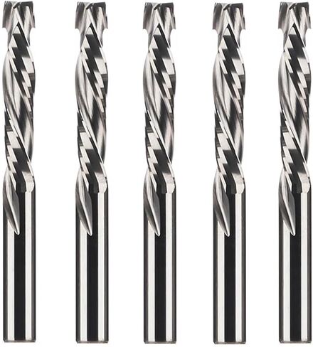 5PCS 3.175mm 4mm 6mm Shank Compression Milling Cutter Woodwork DOWN Cut Two Flute Spiral Carbide Milling Tool CNC Router Bits Wood End Mill Cutter(5pc-SP2FC-D8.0-L32) in Saudi Arabia