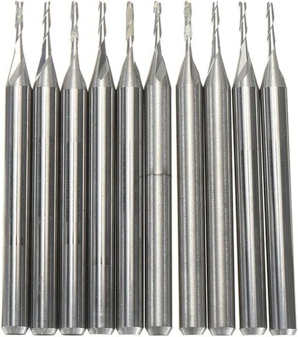 10pcs 1/8 "3.175mm شانك مزدوج 2 فتحة CNC بتات الفلوت كربيد مسطحة الأنف مطحنة CNC بت بتات النحت in Saudi Arabia