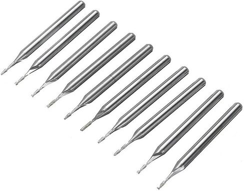 10pcs 1/8 "3.175mm شانك مزدوج 2 فتحة CNC بتات الفلوت كربيد مسطحة الأنف مطحنة CNC بت بتات النحت in Saudi Arabia