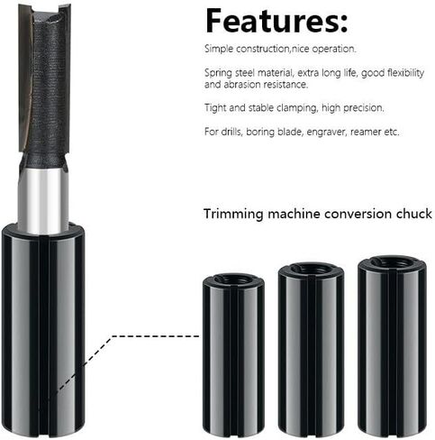 6mm 6.35mm 8mm 10mm 12mm 12.7mm CNC Router Bit High Precision Adapter Collet Milling Cutter Tool Adapters Holder(12mm to 8mm) in Saudi Arabia