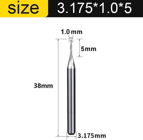 4mm 6mm 8mm Shank Vsharp 2 Flutes Spiral End Mill CNC Engraving Router Bit Flat Nose Upcut Milling Cutter Tool Carbide Bits(3.175x17) in Saudi Arabia