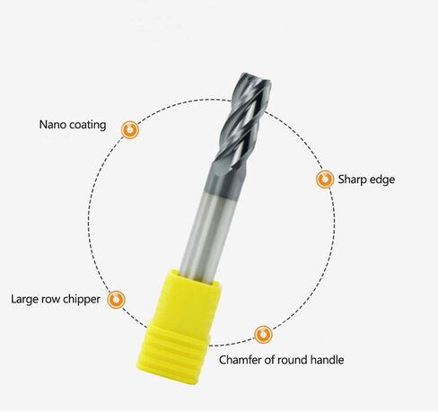 1mm 2mm 3mm 4mm 5mm 6mm CNC Lathe Milling Cutter Router Bit Alloy Carbide End Mill 4 Flute Milling Tools For Steel Metal Cut(5 mm) in Saudi Arabia