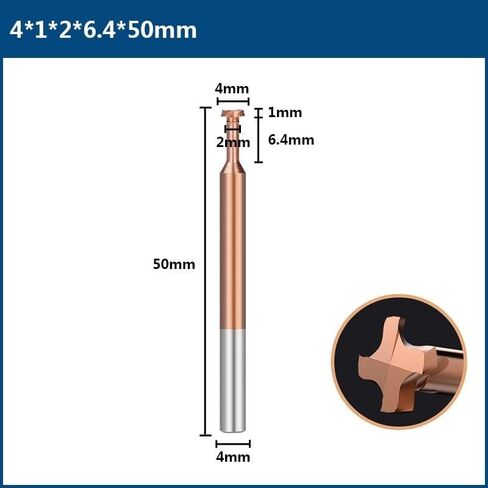 8mm 10mm Shank T Slot Milling Cutter 4 Flute TiCN Coated Carbide End Mill for Wood Metalworking Tool CNC Machine Router Bit Milling Tool(6x0.5x3x9.5x50) in Saudi Arabia