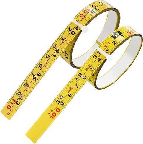2Pcs Steel Self-Adhesive Measuring Tape, Imperial & Metric Tape Measure Sticker Ruler, Left to Right and Right to Left Stick on Tape Measure for Workbench, Woodworking, Saw & Drafting, 100cm/39Inch in Kuwait