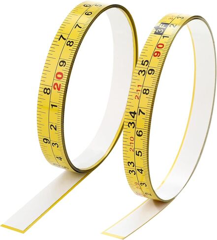 2Pcs Steel Self-Adhesive Measuring Tape, Imperial & Metric Tape Measure Sticker Ruler, Left to Right and Right to Left Stick on Tape Measure for Workbench, Woodworking, Saw & Drafting, 100cm/39Inch in Kuwait