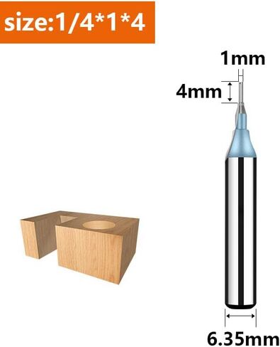 1/4 6.35mm شانك TCT أجهزة التوجيه المستقيمة لـ MDF الخشب الخشبي قطع قطع طحن أدوات CNC CRBIDE (6.35 × 4x20) in Saudi Arabia