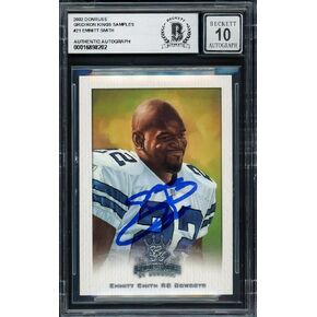تم توقيع Emmitt Smith 2002 Donruss Gridiron Kings Card #21 Dallas Cowboys Auto Grade Gem Mint 10 Beckett Bas #16898202 - بطاقات كرة القدم الموقعة من اتحاد كرة القدم الأميركي in Kuwait