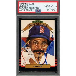 Jim Rice Gem Mint 10 PSA DNA توقيع 1986 Donruss Diamond Courgolar in Kuwait