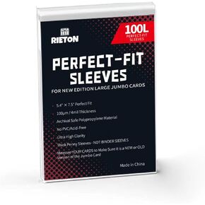 Jumbo Card Sleeves Size L -5.4'' x 7.4'', 100 Micron Exact Fit Sleeves for Jumbo Cards L (100 Pack) in Kuwait