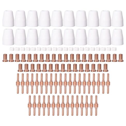 110 Pcs Torch Accessory Set with Porcelain Nozzle Cups Extended Electrodes Nozzles and Gas Diffusers Ideal for Cutter in Kuwait