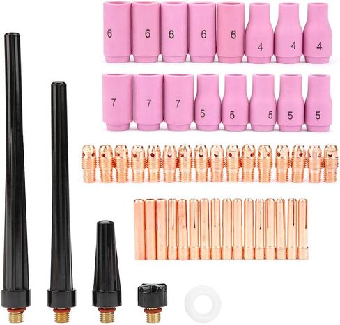High Temperature Resistance Tig Gas Lens 13. 0×8. 0×9. 0 53Pcs Set Tig Welding Torch Body Parts Gas Lens Nozzle Collet Cup Kit for Wp 9 20 25 High Temperature Resistan in Saudi Arabia