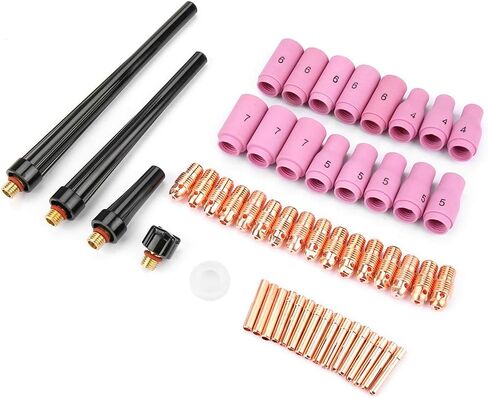 High Temperature Resistance Tig Gas Lens 13. 0×8. 0×9. 0 53Pcs Set Tig Welding Torch Body Parts Gas Lens Nozzle Collet Cup Kit for Wp 9 20 25 High Temperature Resistan in Saudi Arabia