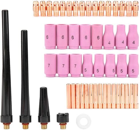 High Temperature Resistance Tig Gas Lens 13. 0×8. 0×9. 0 53Pcs Set Tig Welding Torch Body Parts Gas Lens Nozzle Collet Cup Kit for Wp 9 20 25 High Temperature Resistan in Saudi Arabia