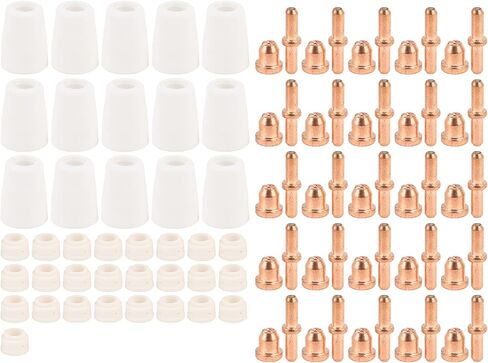 90 Pcs Cutting Torch Consumables Electrode Nozzles Cups Kit Made of Porcelain and Copper Ideal for Torch Accessories in Saudi Arabia