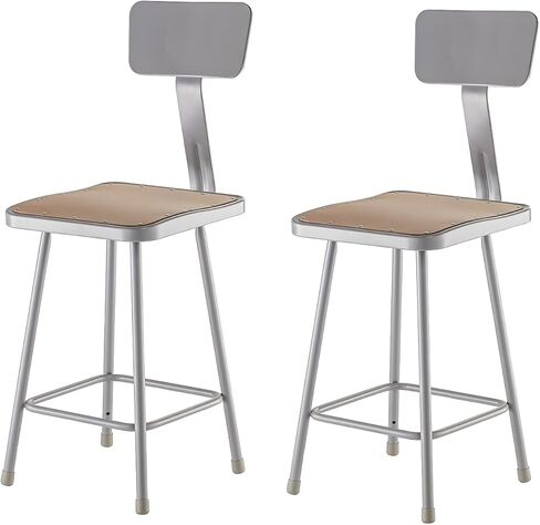 البراز القابل للتعديل ارتفاع مع مسند الظهر [مجموعة من 2] الحجم: 24 " in Kuwait