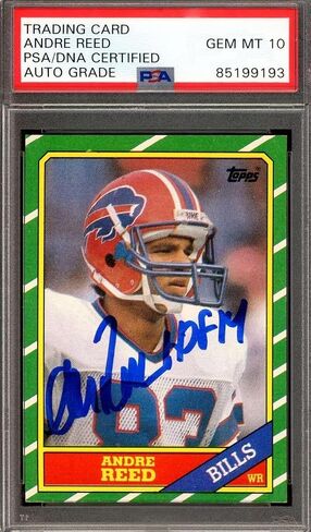 Andre Reed Gem Mint 10 PSA DNA توقيع 1986 Topps Rookie Autograph - بطاقات الصاعد الموقعة لكرة القدم in Saudi Arabia
