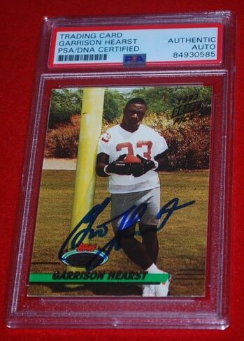 GARRISON HEARST Cardinals 49ERS Signed 1993 TOPPS Stadium Club Rookie Card PSA - Football Slabbed Autographed Rookie Cards in Kuwait