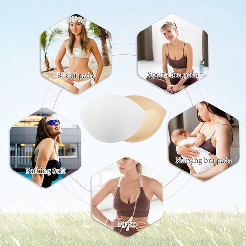 2 Pairs Small Size Bra Inserts Breast Enhancers, Women's Push Up Bra Pads Inserts, Large Cup Bust Lifter, Push up Swimsuit Pads, Add Cups Size Instantly Fits A Cup, Black & Skin Color in Saudi Arabia