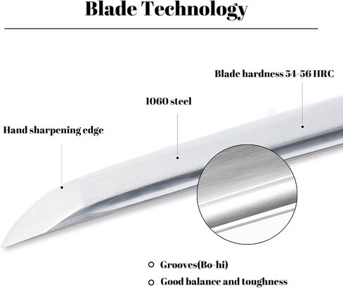 1060 High Carbon Steel Japanese Katana Samurai Sword Real Full Tang Cold Steel Training Sword للرجال والنساء ، 40.9 بوصة ، مثالية للجمع ، العرض ، الديكور in Kuwait