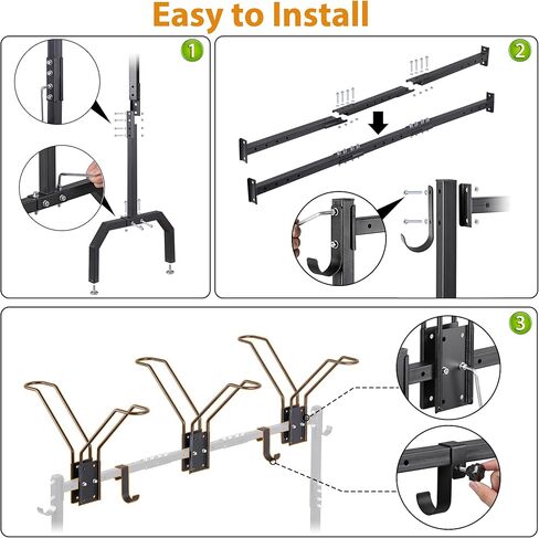 رف وقوف السيارات للدراجات لدراجات 2 ، رف منظم تخزين الدورة المحمولة مع 2 خطاف ، للمرآب/المنزل/الاستخدام الداخلي/الخارجي in Kuwait